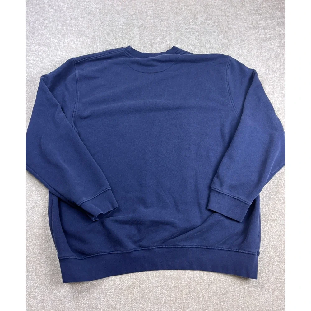 Vintage Nike Crewneck Sweatshirt Navy Blue Embroidered Mini Swoosh Mens XXL